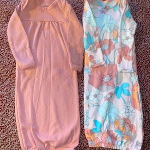 Carter’s new born sleep gown (open bottom) easy for nighttime diaper changes !